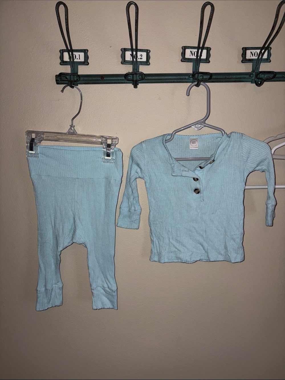 Lou Lou & Company Light Blue Ribbed Baby Matching Set